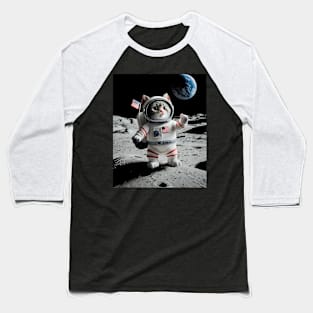 Astronaut cat on moon Baseball T-Shirt